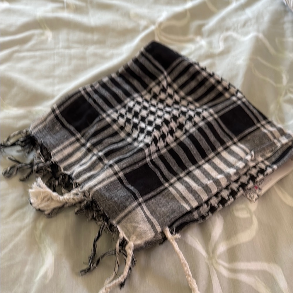 Black and White Checkered Scarf from the Middle East